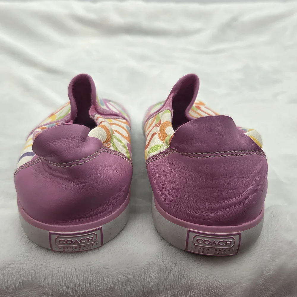 Coach‎ Leatherware Slip-On Sneakers Multicolor C Logo Women’s 6.5B